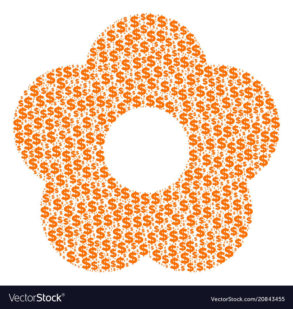 Flower composition of dollar and dots