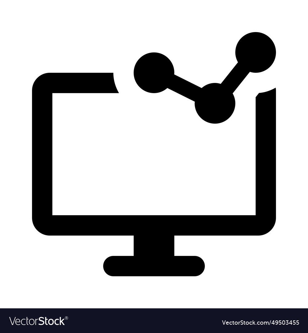 Graphical display of data on desktop screen Vector Image