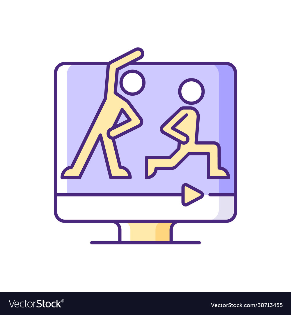 Online fitness classes rgb color icon