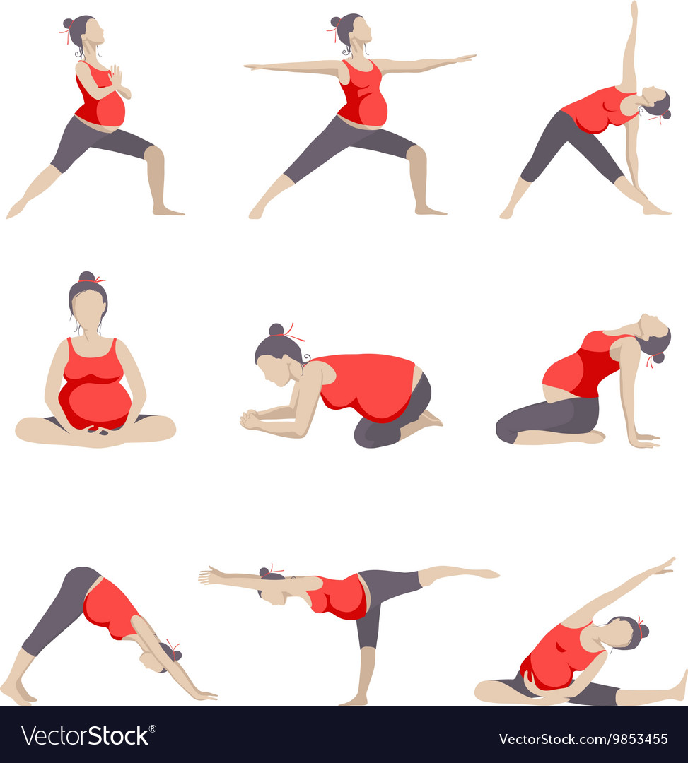 Yoga for pregnant women Royalty Free Vector Image