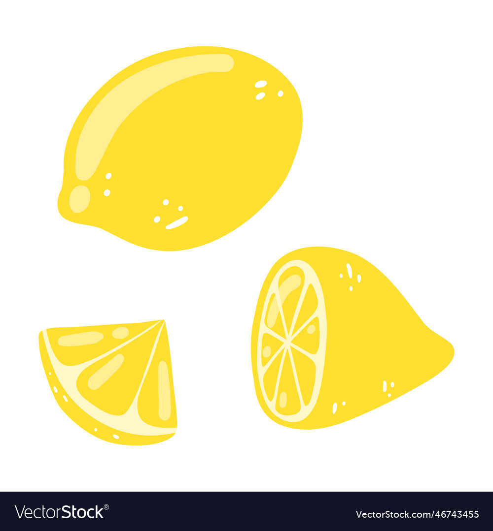 Set of hand drawn lemons