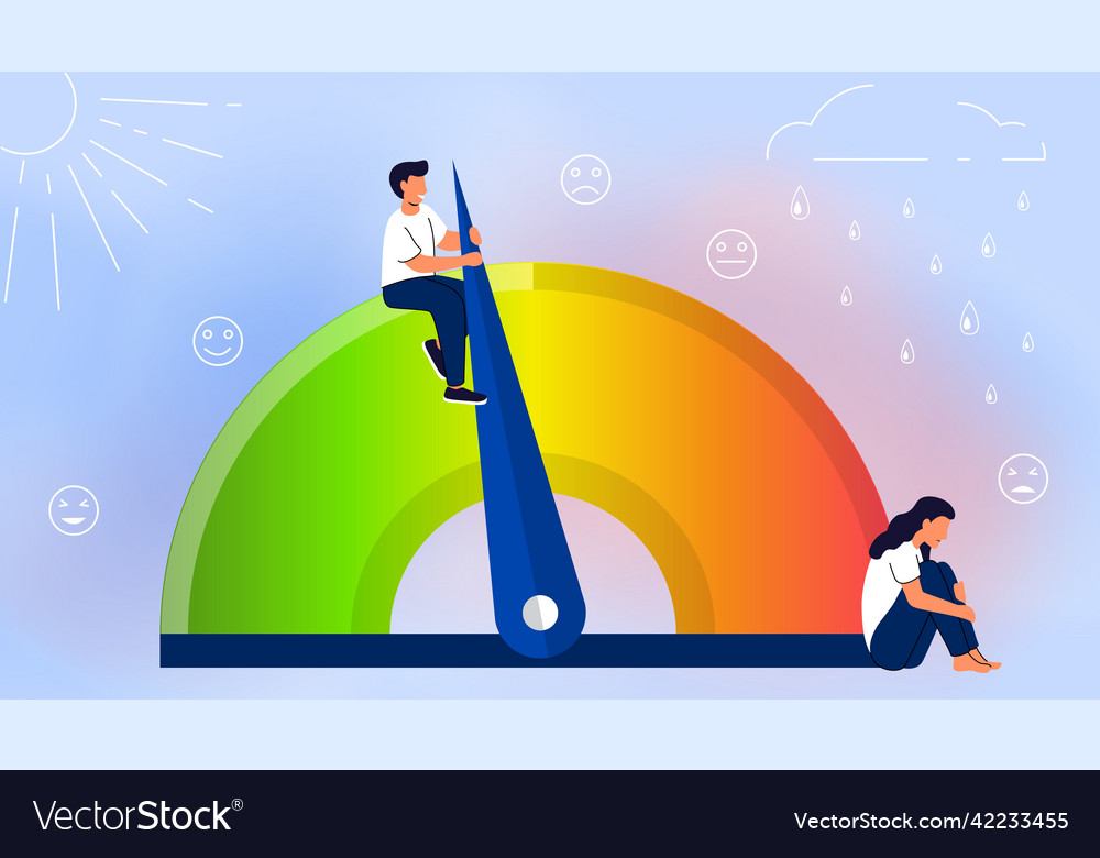 Stress level meter concept of emotional overload Vector Image