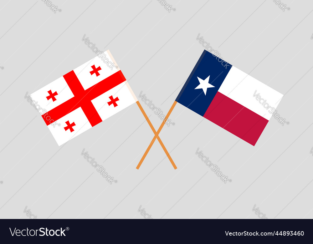 Crossed flags of the state of texas and georgia Vector Image