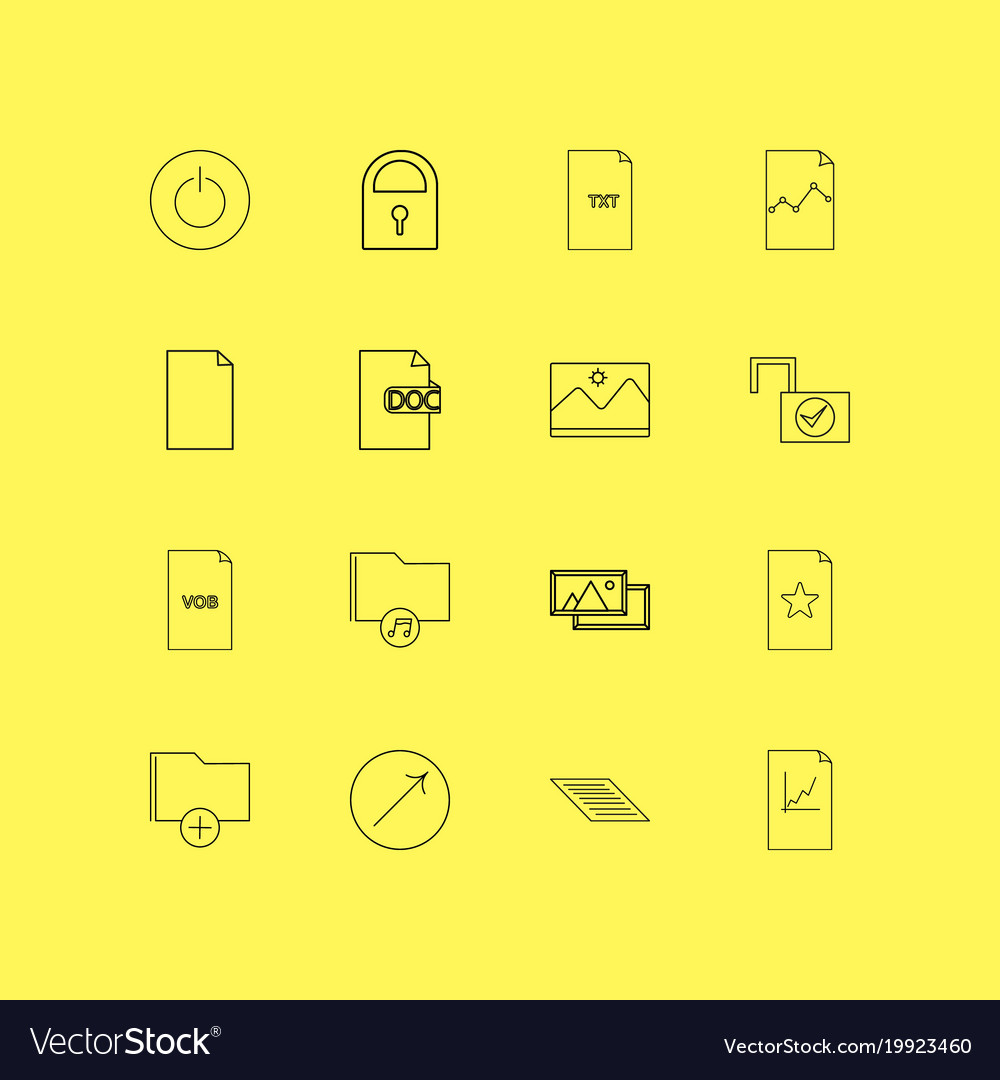 Files and folders linear icon set simple outline