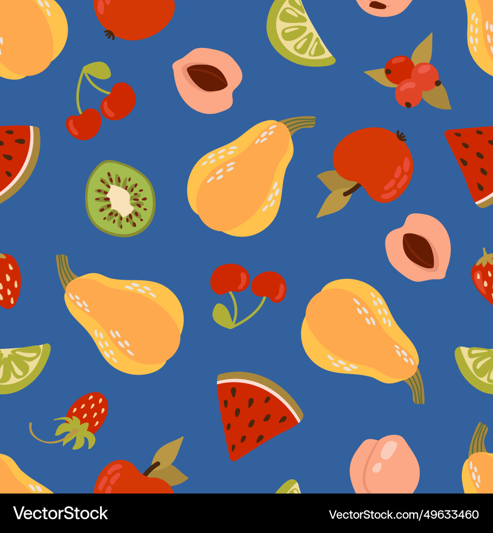 Fruit and vegetable seamless pattern Royalty Free Vector