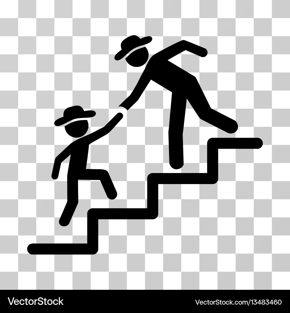 Gentleman education steps icon Royalty Free Vector Image