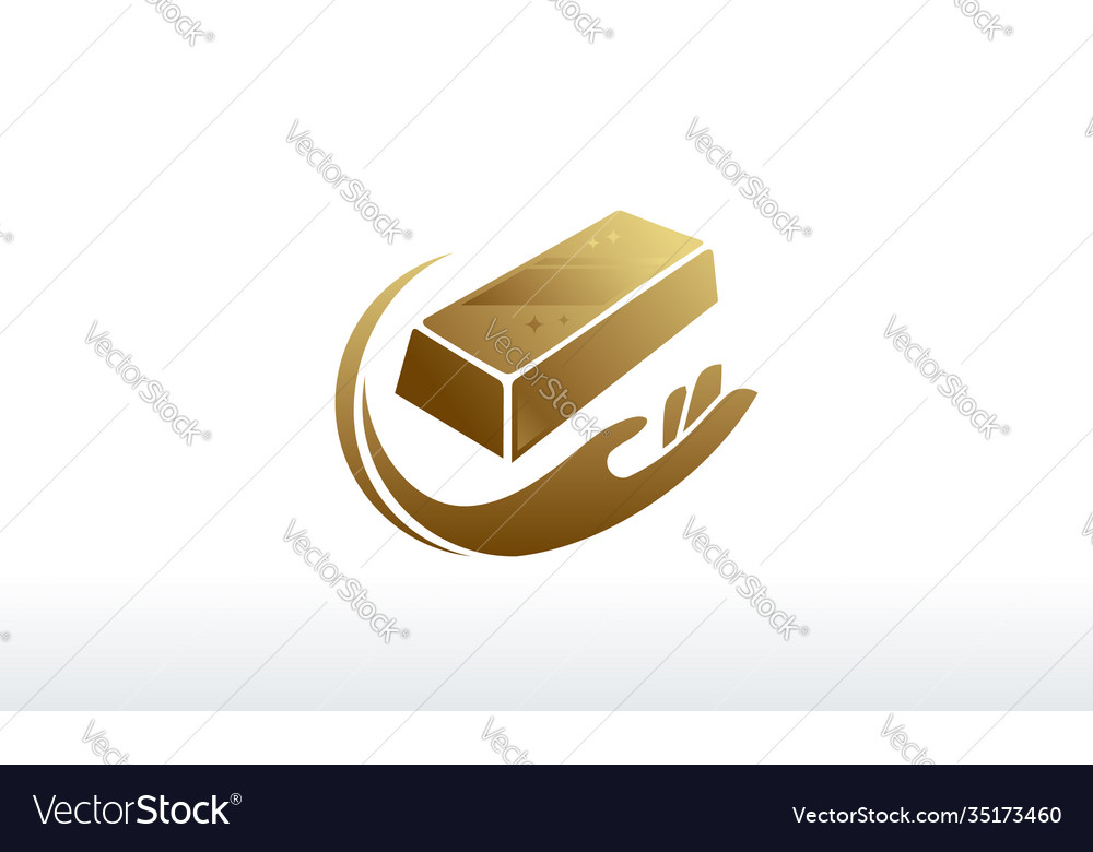 Golden stone logo designs jewelry template Vector Image