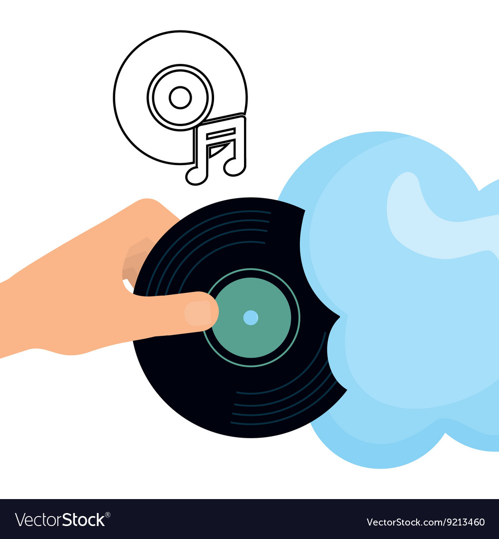 Music design vinyl icon white background