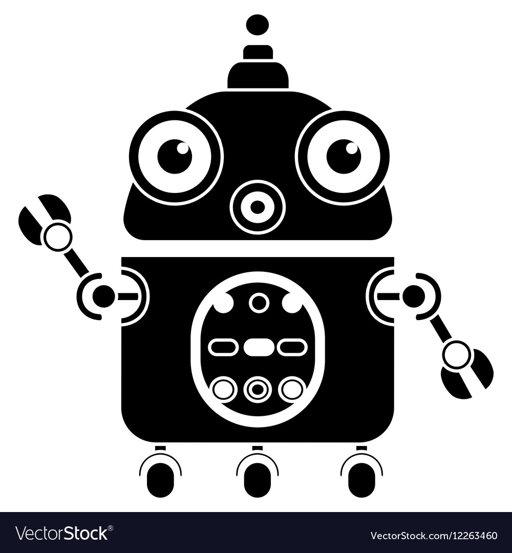 Robot silhouette Royalty Free Vector Image - VectorStock