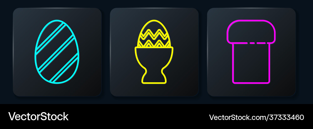 Set line easter egg easter cake and easter egg Vector Image