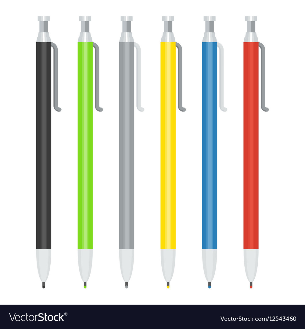 Set of ballpoint pens Royalty Free Vector Image