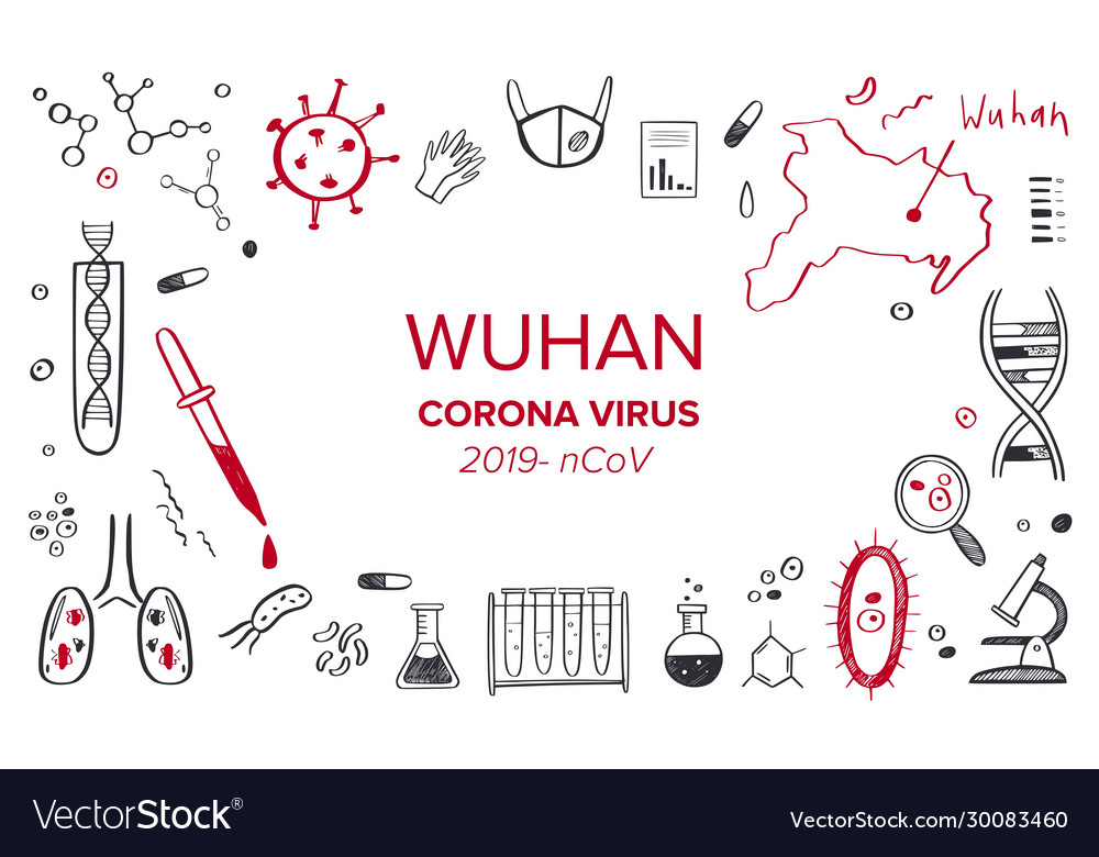 Wuhan coronavirus 2019 handgezeichnet