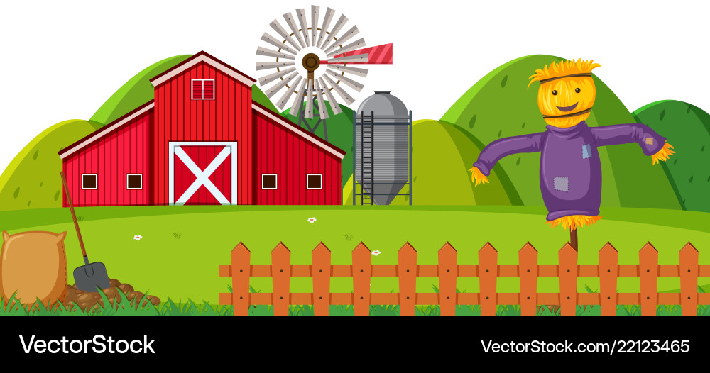 A rural farmland landscape Royalty Free Vector Image