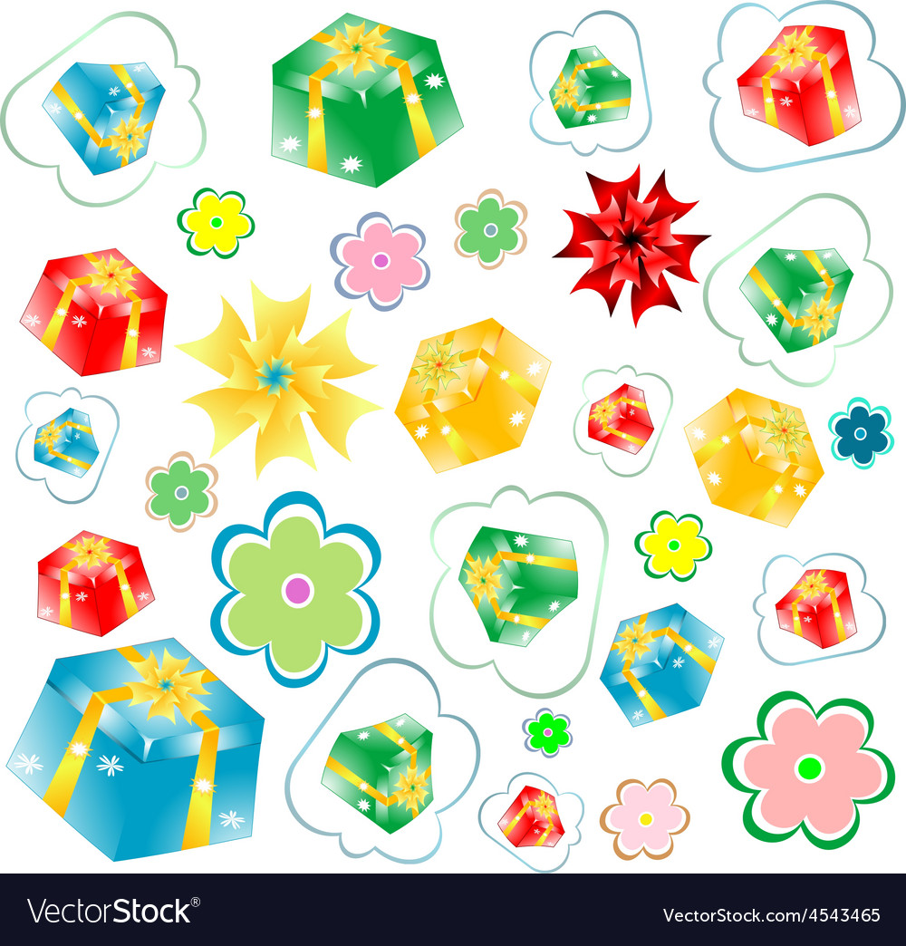 Background of gift boxes with different