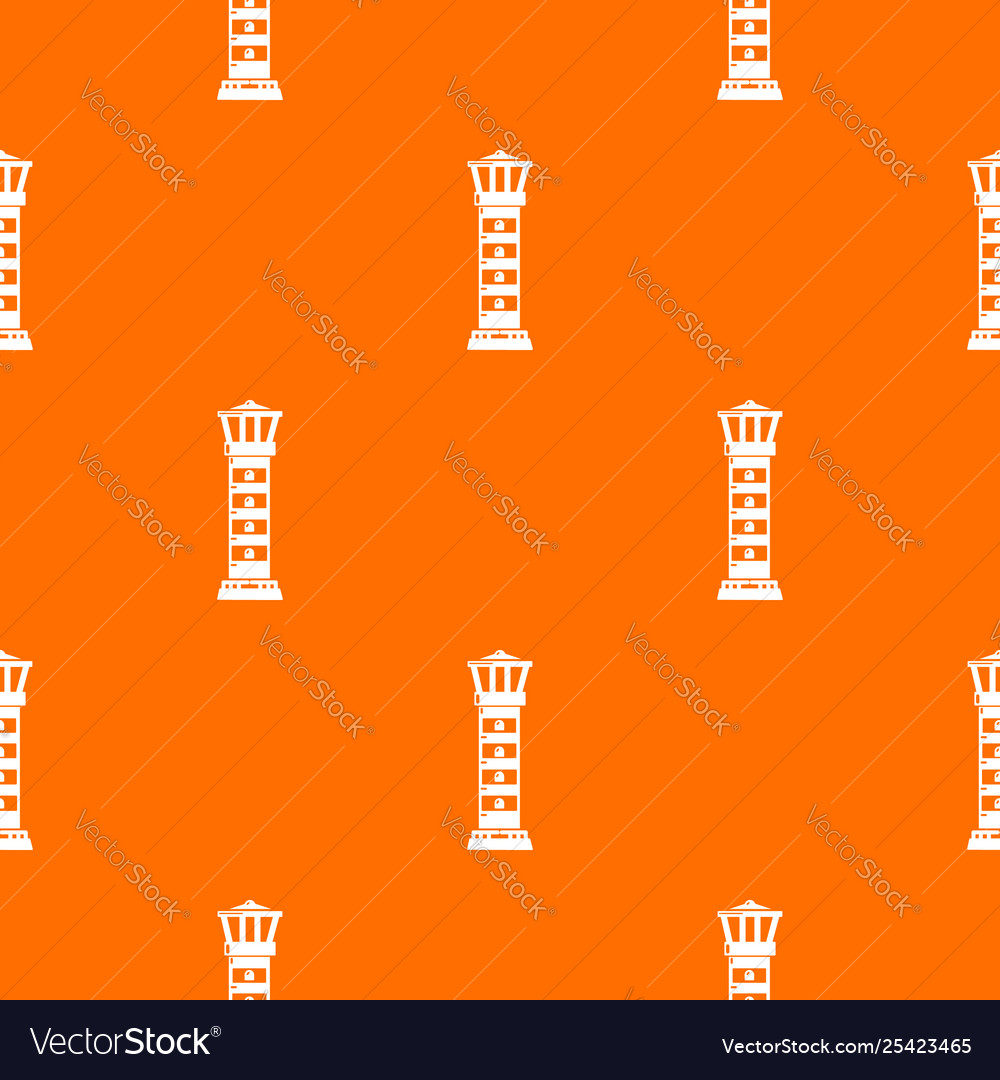 Coast beacon pattern orange Royalty Free Vector Image