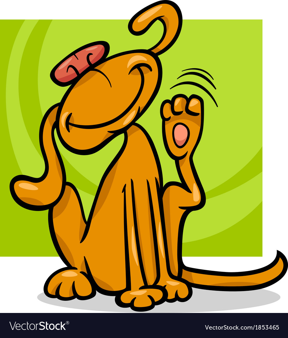 Dog scratching ear cartoon Royalty Free Vector Image
