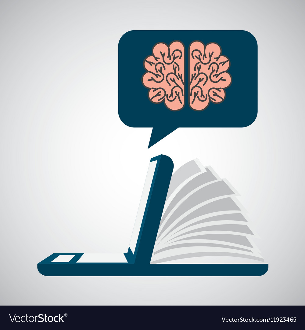 Online learning education brain knowledge Vector Image