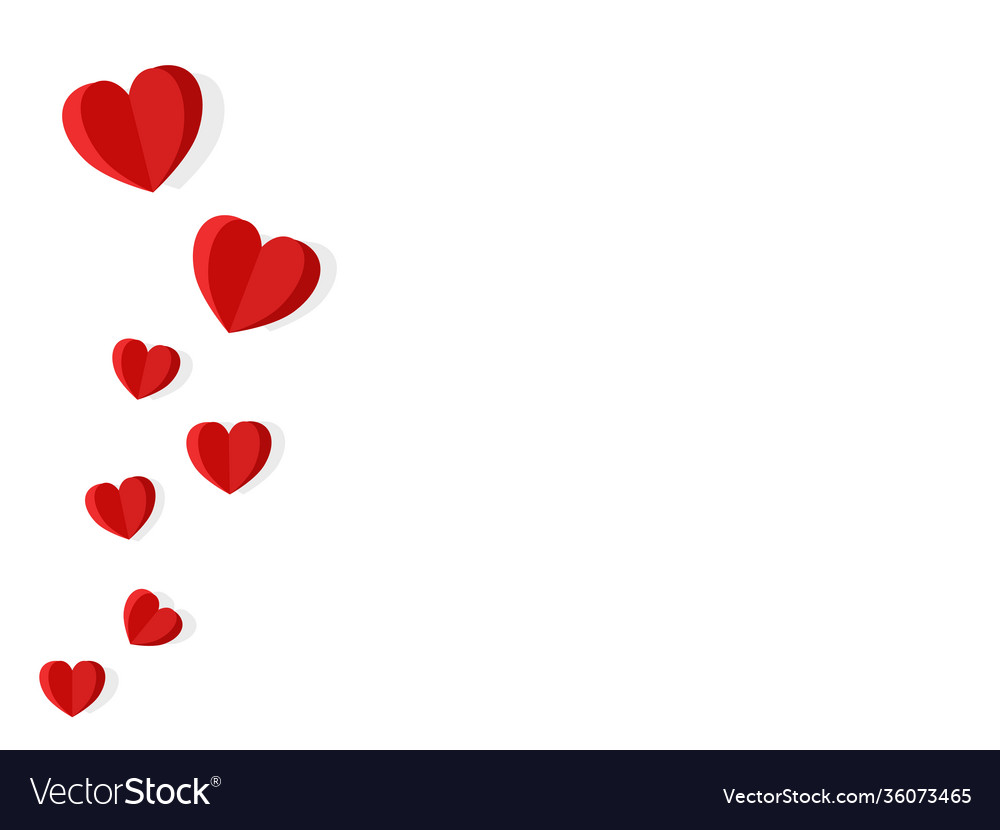 Paper heart flying on background symbols love Vector Image