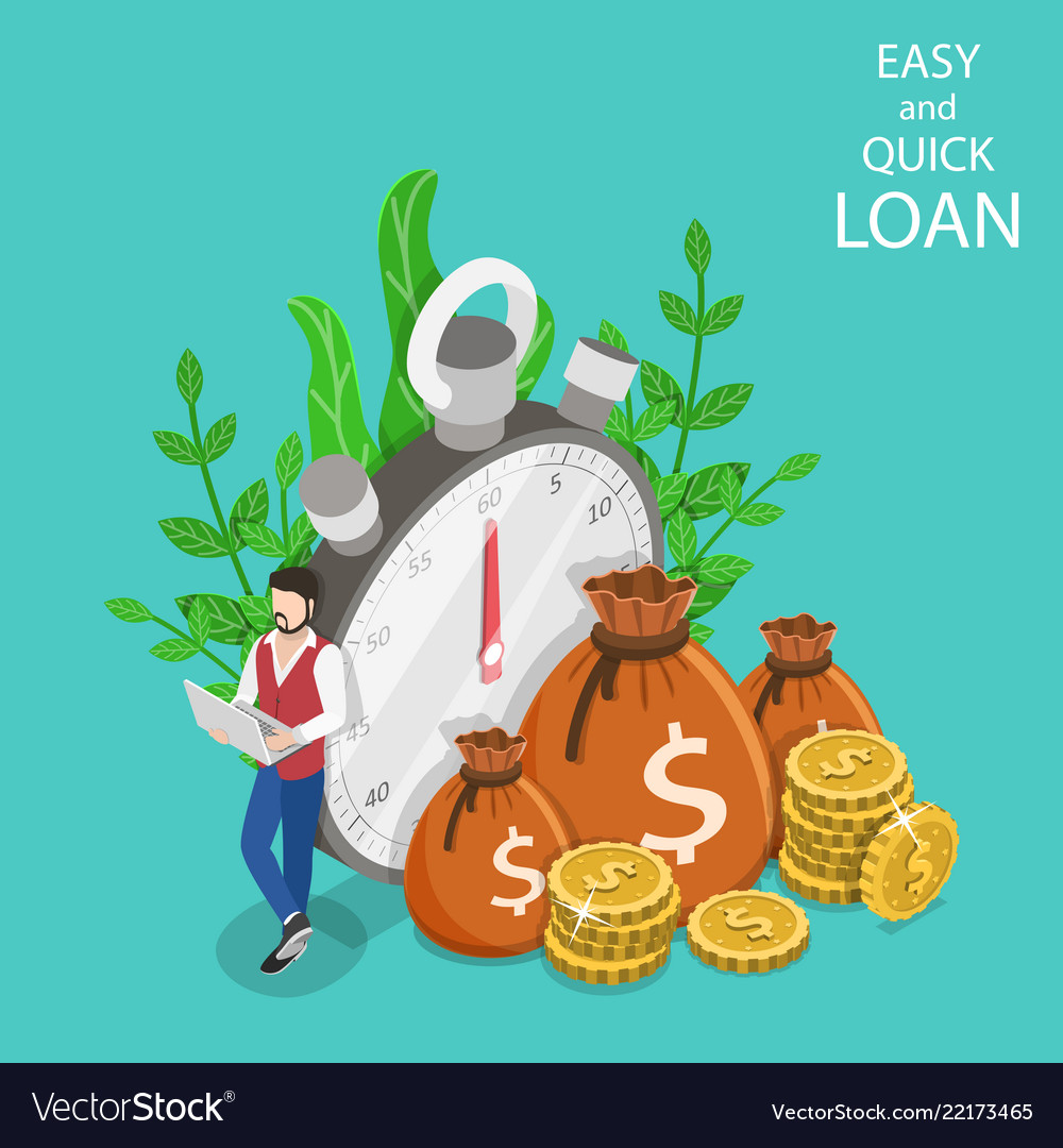 quick-and-easy-loan-isometric-flat-concept-vector-image