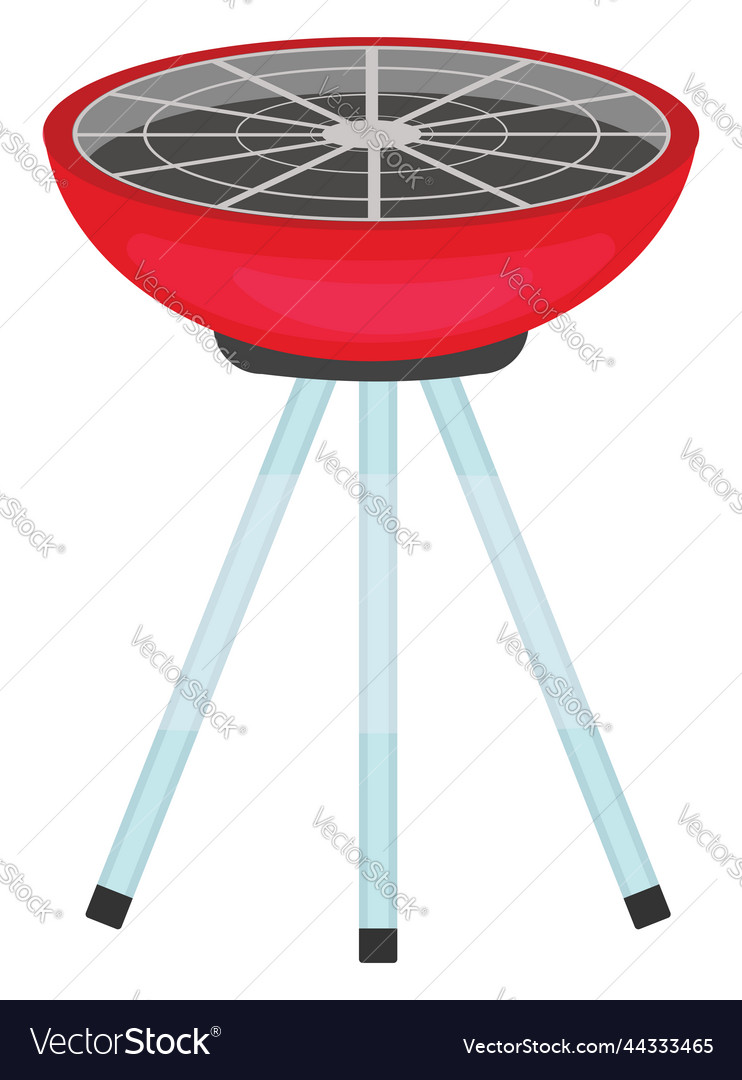 Red grill on a white background