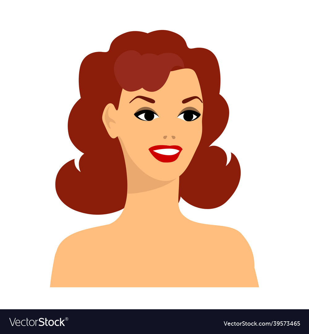 Stylized of retro girl image Royalty Free Vector Image