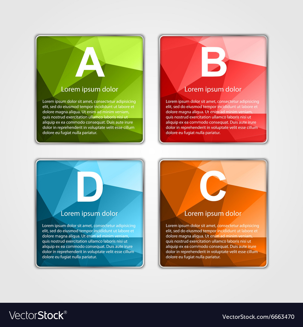 abstract 3d square infographics template vector image