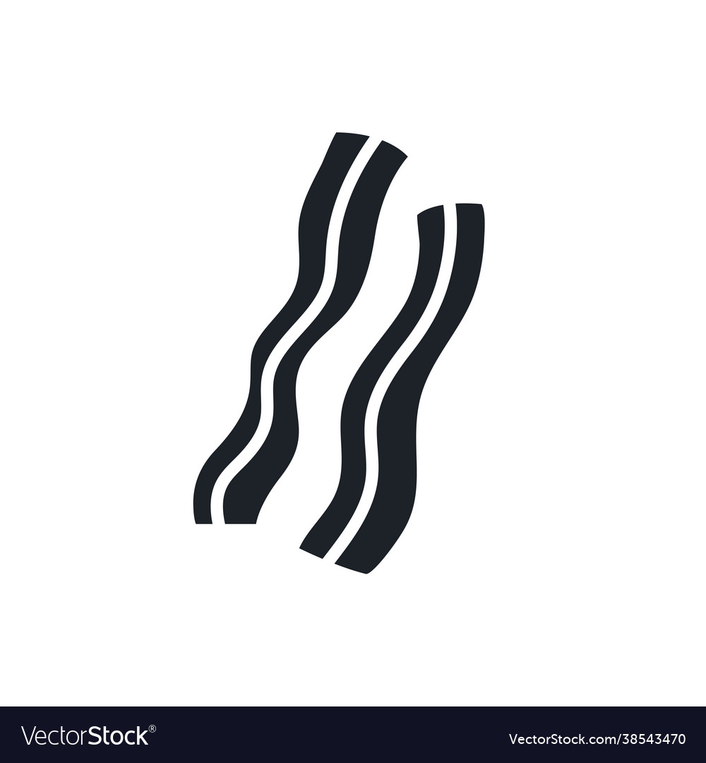 Bacon strips silhouette ham black