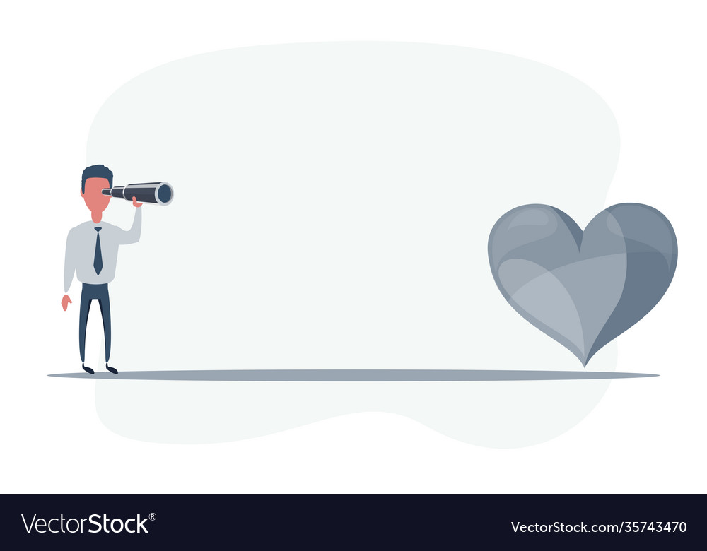 Businessman standing in front heart