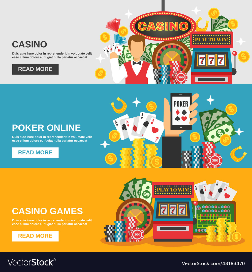 Casino banners set banners set Royalty Free Vector Image