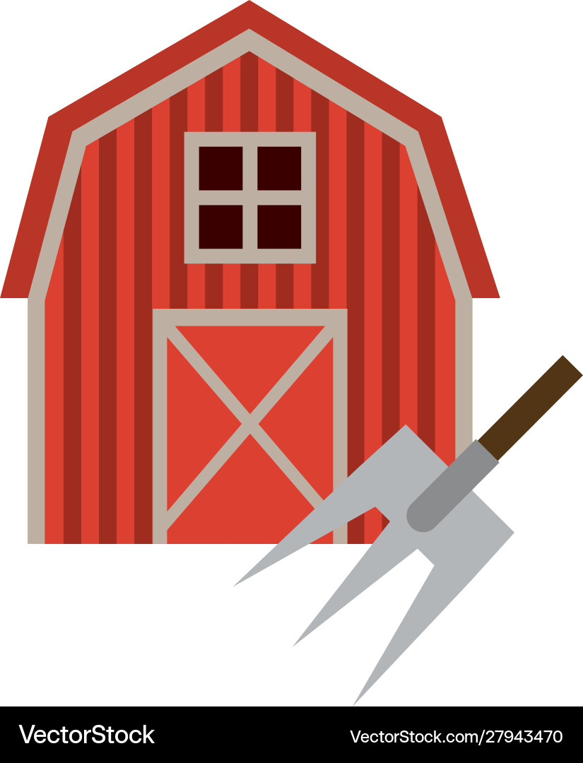 Farm stable building isolated icon Royalty Free Vector Image