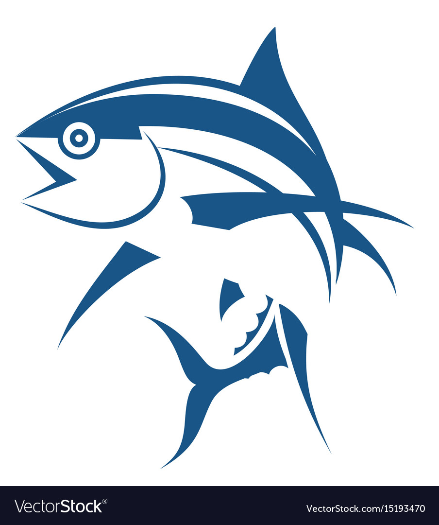 Fish logo template symbol of fishing club or Vector Image