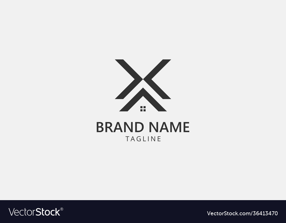 Letter x house logo design template Royalty Free Vector