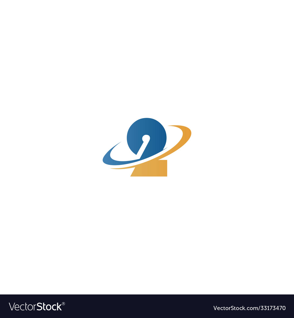 Number 2 circle logo concept 2 icon circle Vector Image