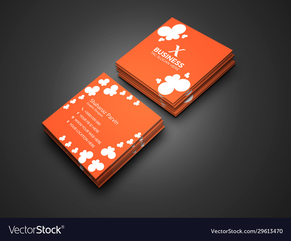 Square Business Card Template Free from cdn1.vectorstock.com