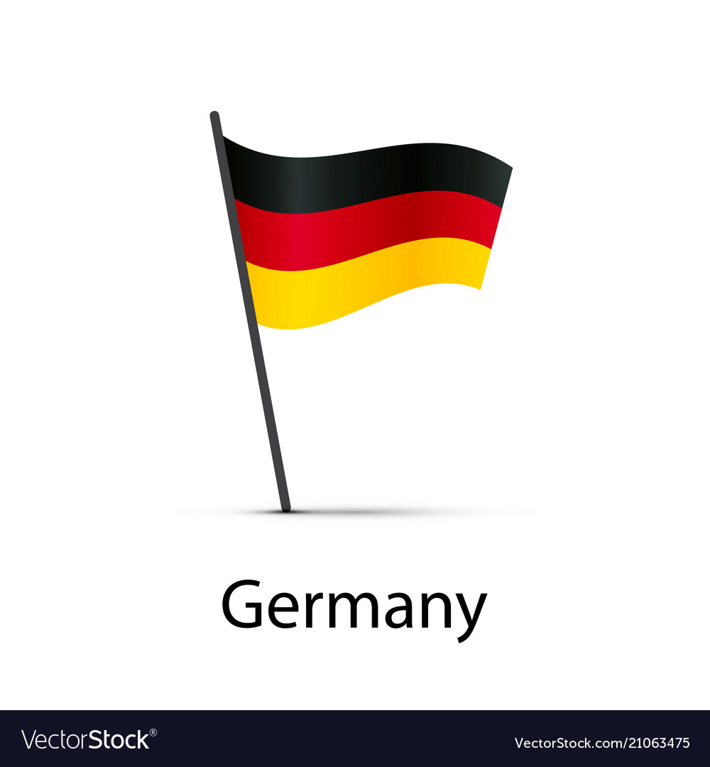 Germany flag on pole infographic element white