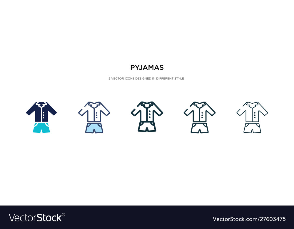 Pyjamas Ikone in verschiedenen Stil zweifarbig