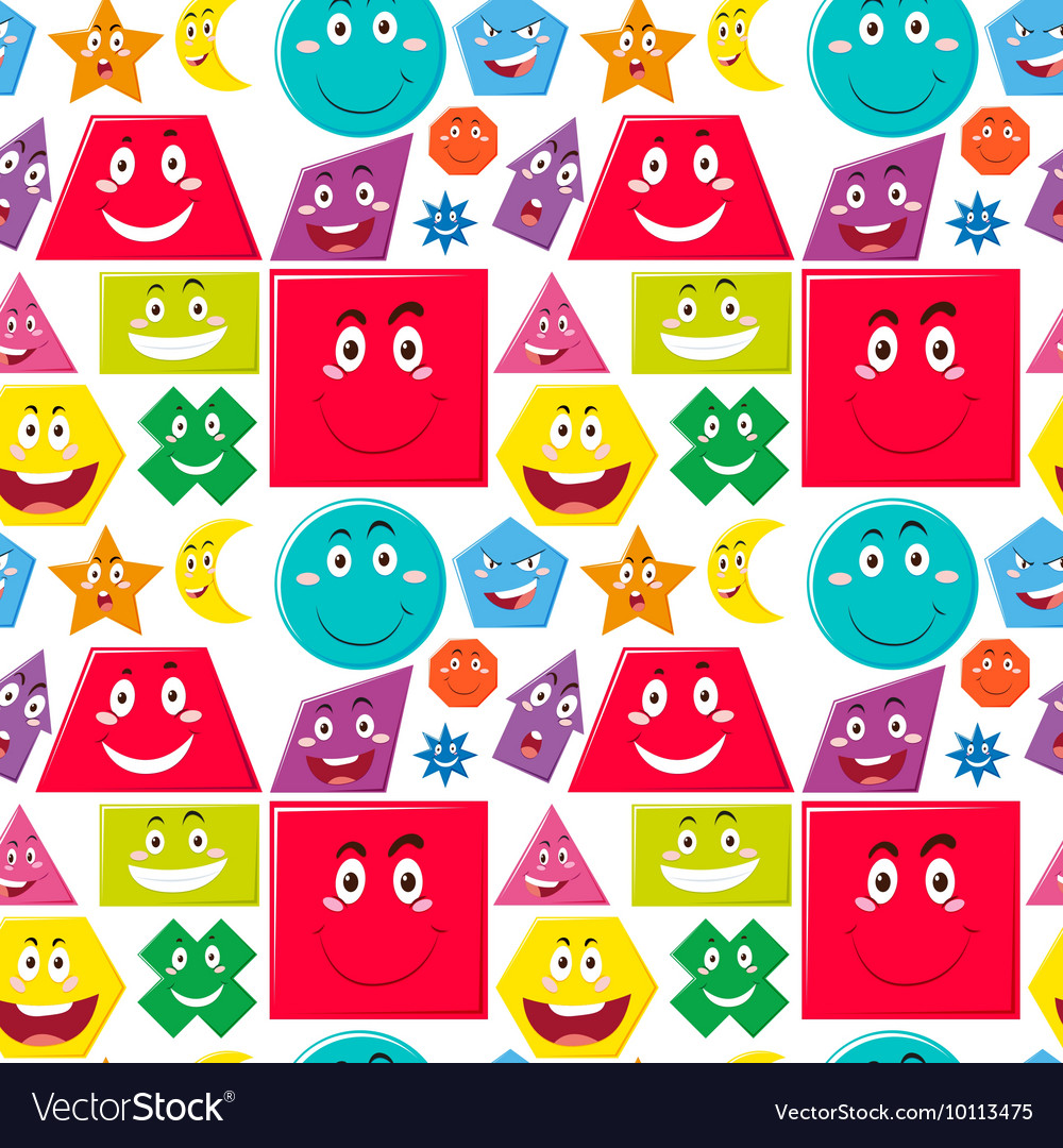 Seamless background with many shapes Royalty Free Vector