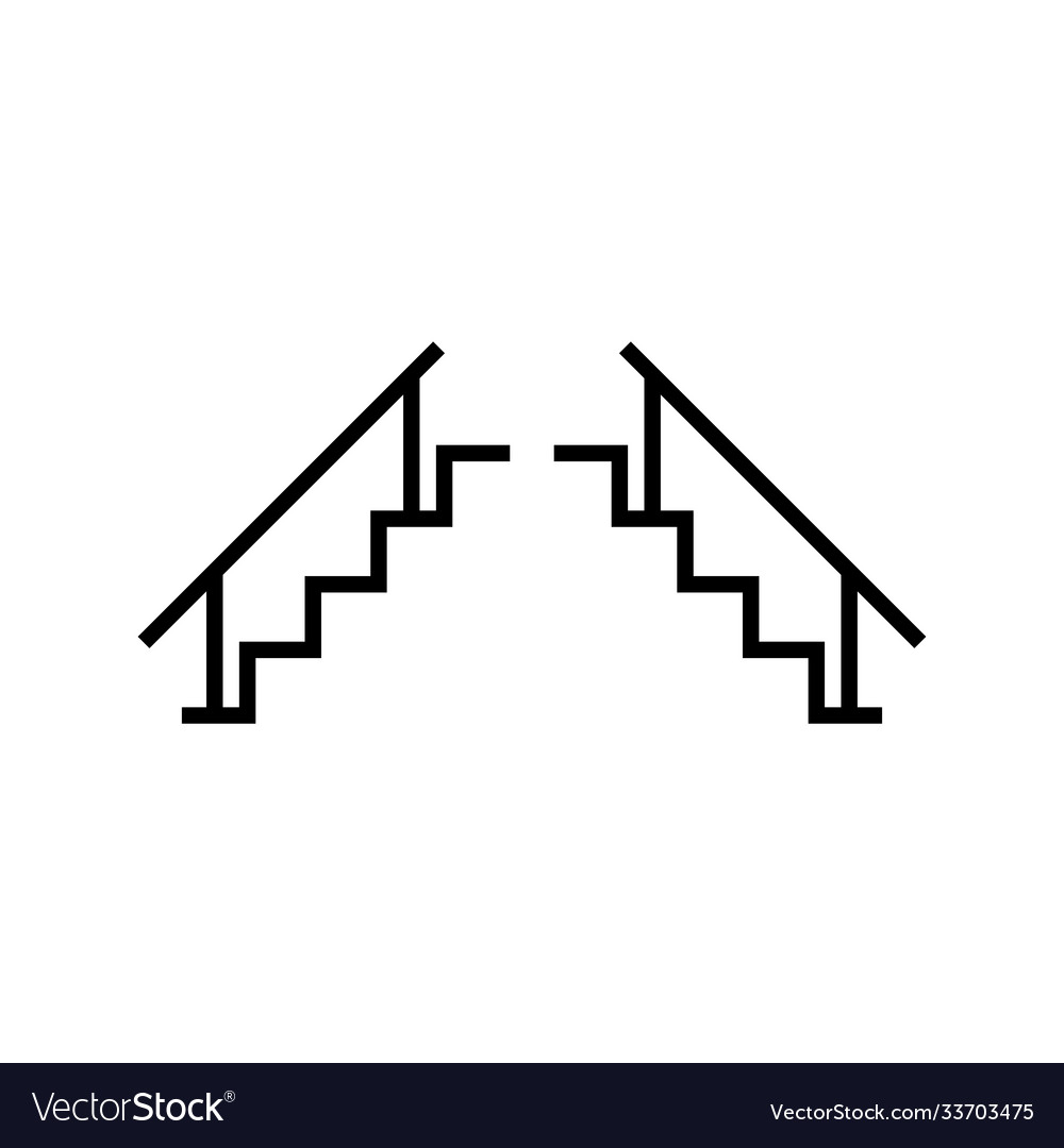 Stairs up and down symbol set icon