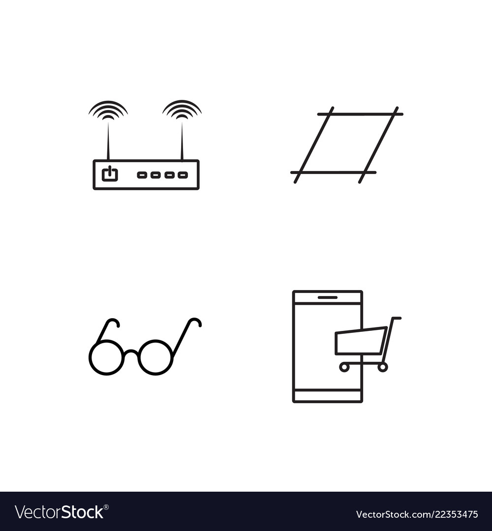 Web simple outlined icons set