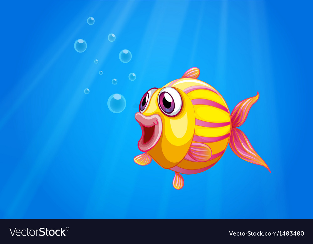 A colorful bubble fish under the sea Royalty Free Vector