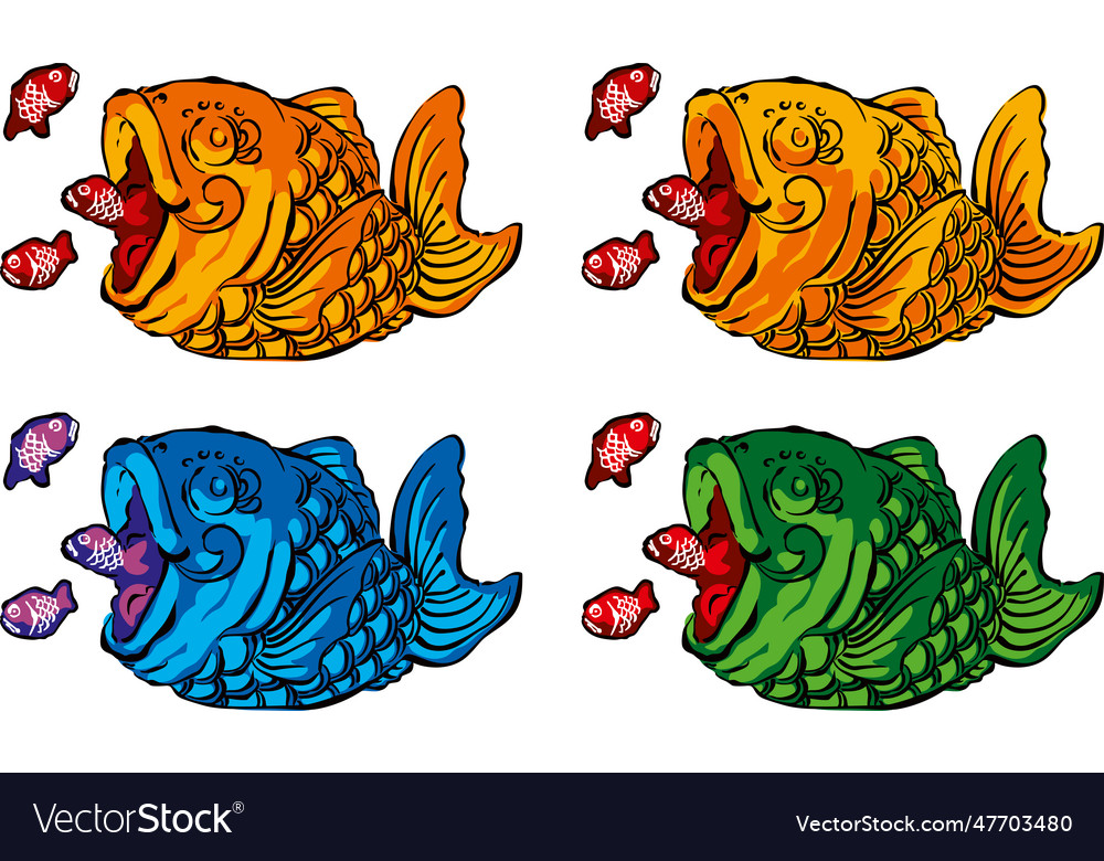 Big fish eat small fish royalty free vector image