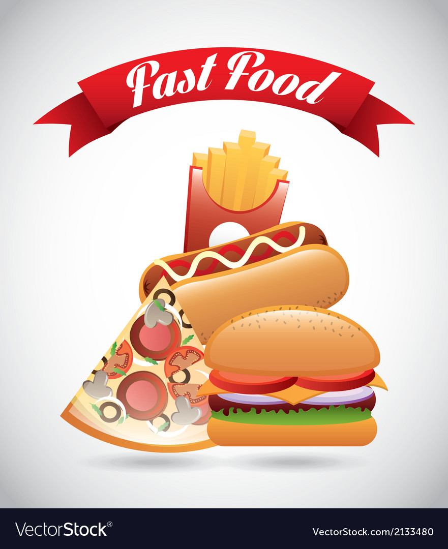 Fast food design over gray background