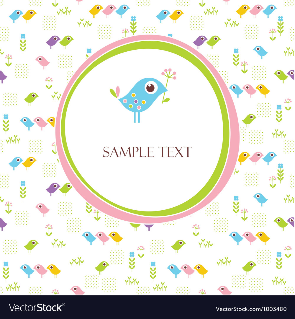 Greeting card with cute bird