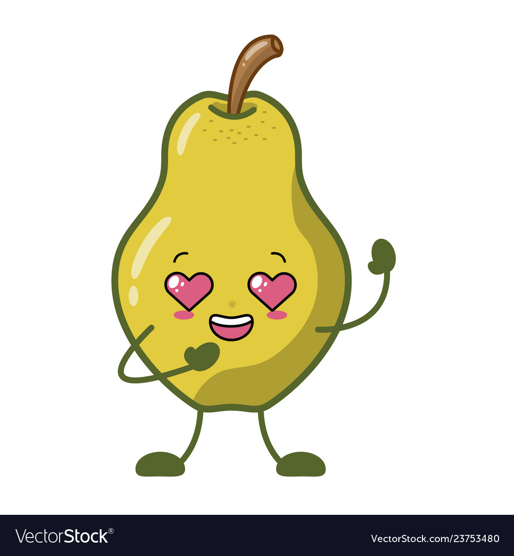 Kawaii pear cartoon character