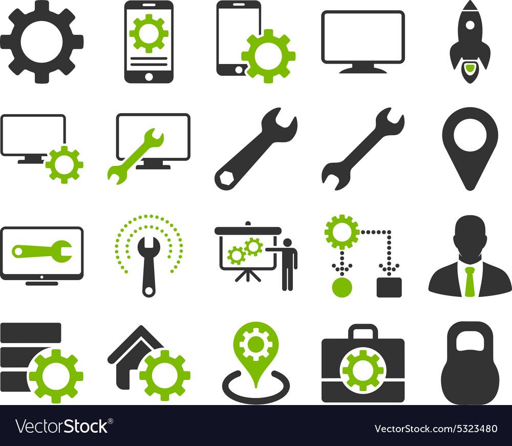 Einstellungen und Tools Icons