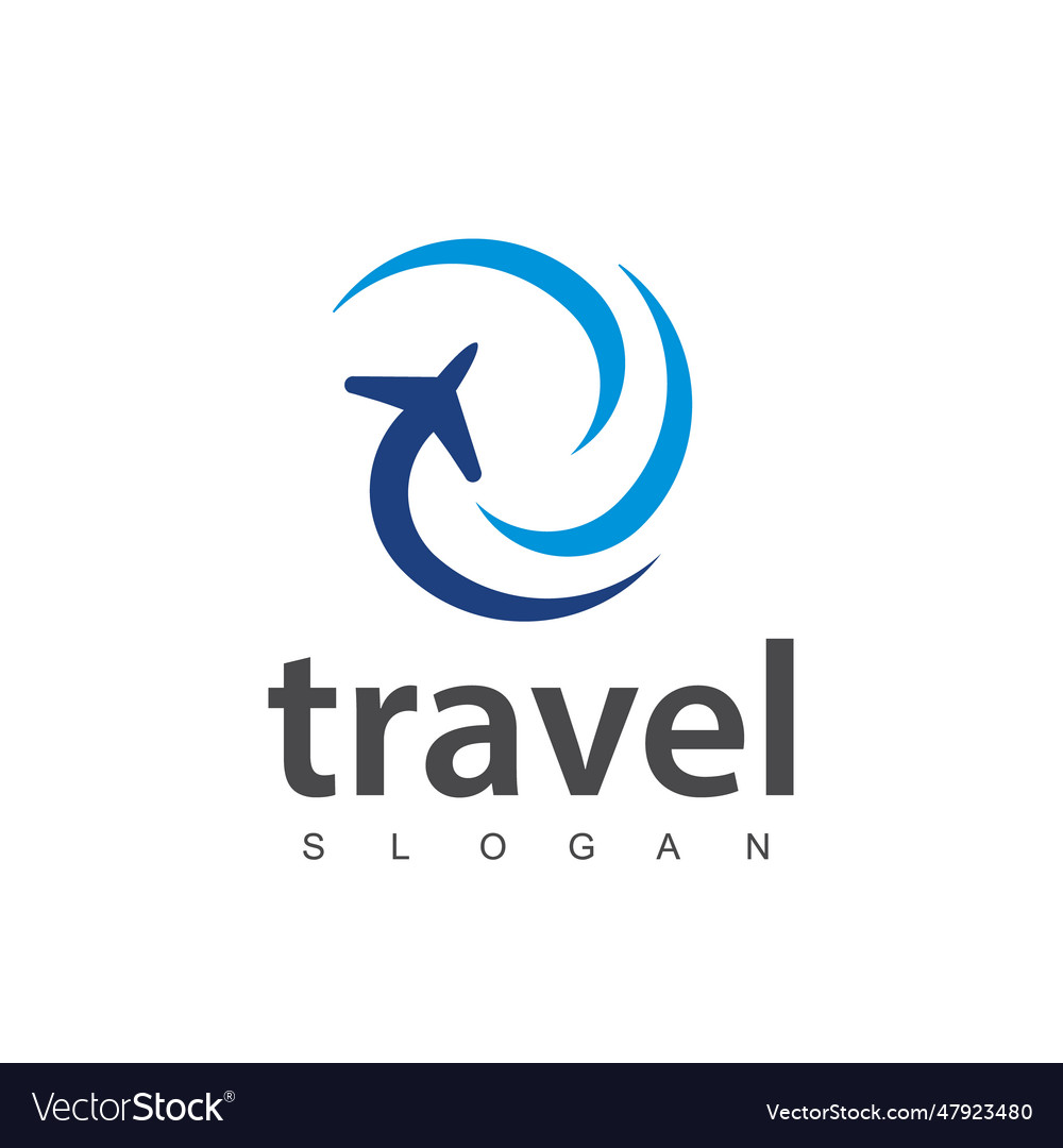 Travel agency business logo transport logistics Vector Image