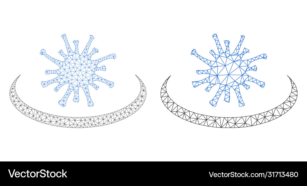 Virus area icon - triangular mesh Royalty Free Vector Image