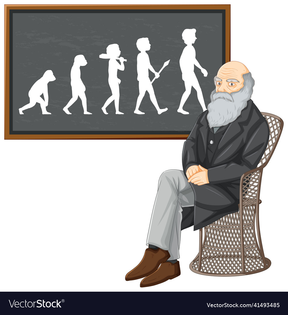 Charles darwin with science of evolution