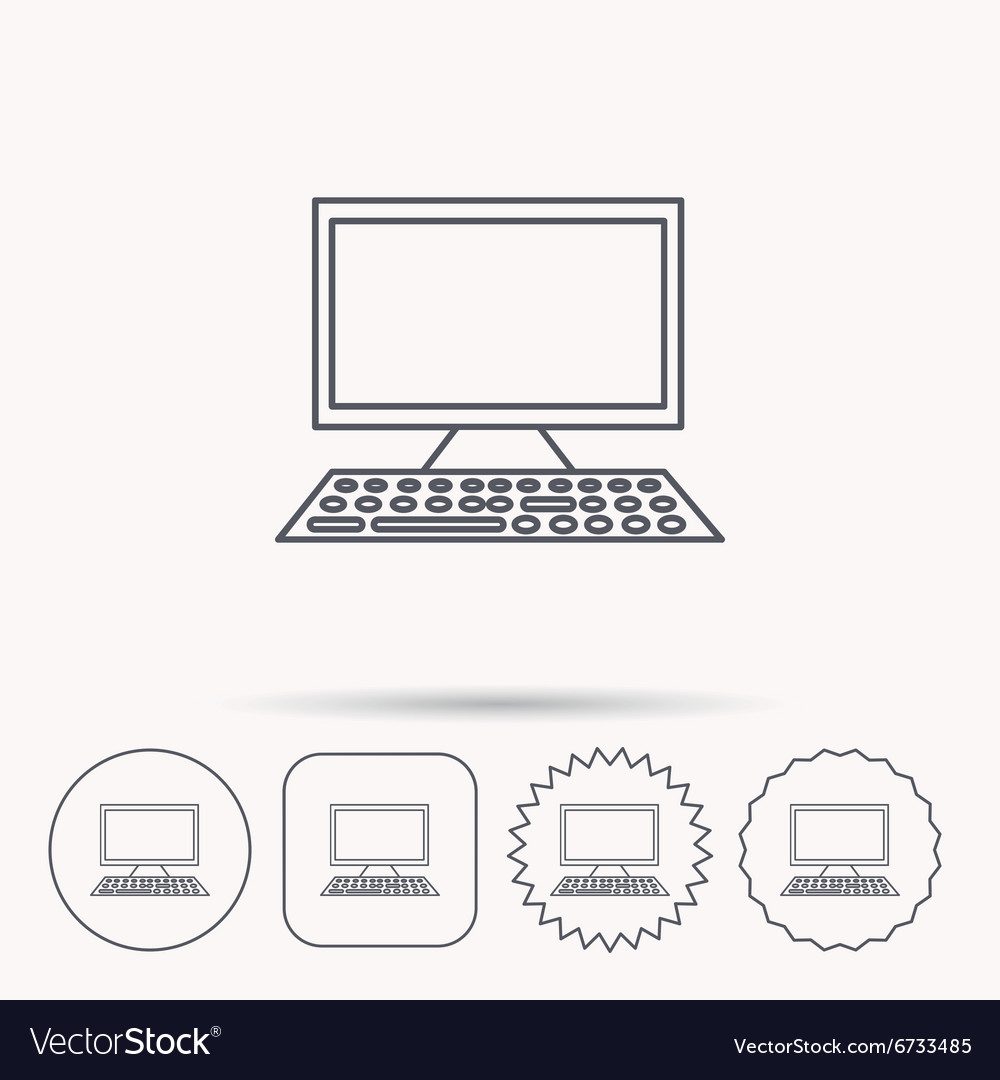 Computer pc icon widescreen display sign Vector Image