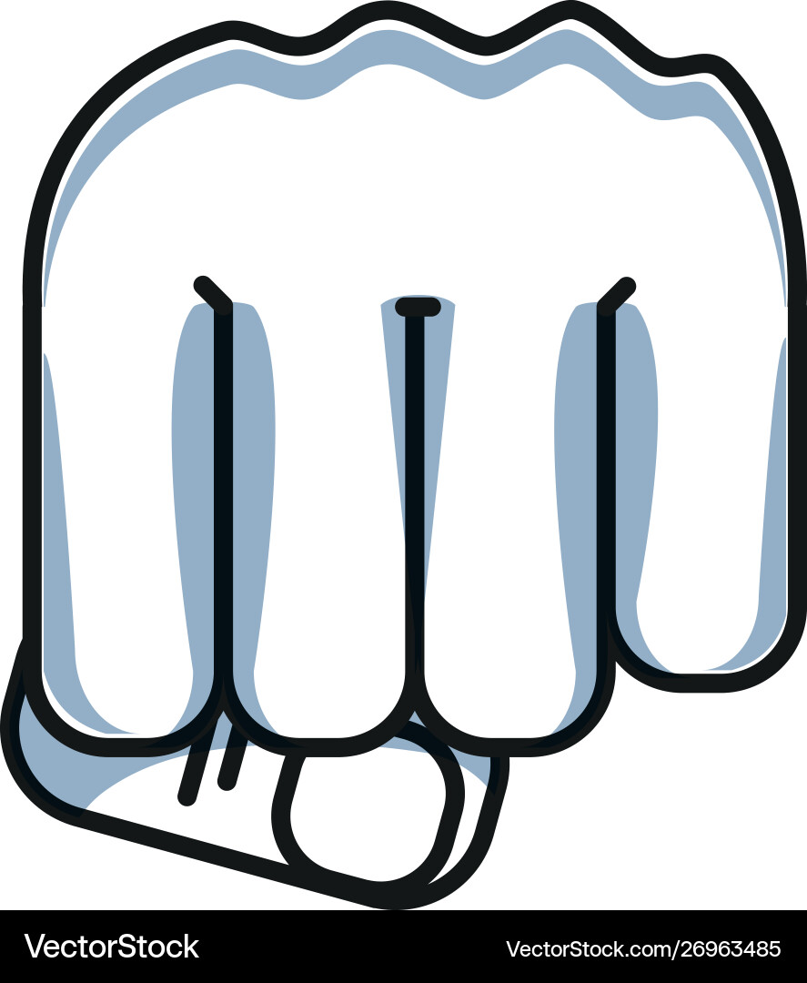 Hand fist power isolated icon Royalty Free Vector Image